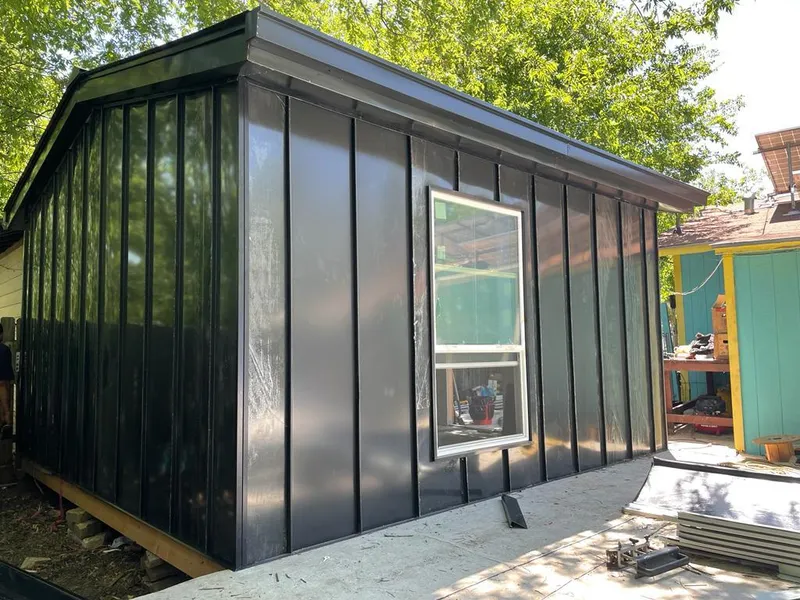 Black standing seam metal wall panels for Metal Roof Installation in Lehman